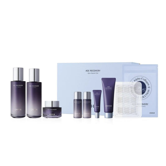 OHUI Age Recovery 3P Set (Skin 150ml+Emulsion 140ml+Cream 25ml+Skin 20ml+Emulsion 20ml+Essence 10ml+Soft Amino Foam 45ml+Collagen